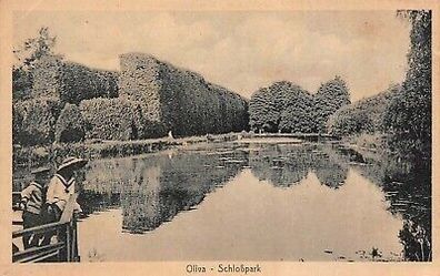 Oliva Danzig Schloßpark Postkarte AK