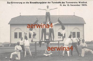 DSWA Deutsch-Südwest-Afrika Foto-AK Einweihungsfeier Turnhalle in Windhuk 1909