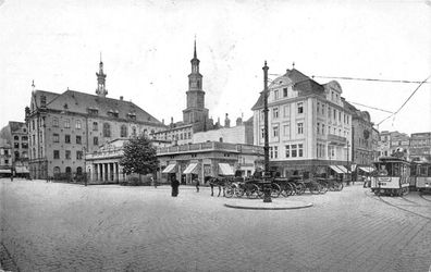 AK Posen Alte Markt Strassenbahn 1916