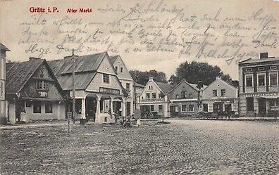 Grätz Posen Alter Markt Postkarte 1915