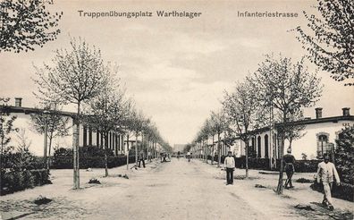 Infanteriestrasse in Truppenübungsplatz Warthelager Posen Postkarte AK 1915