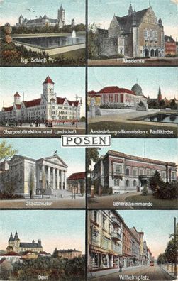 Posen Oberpostdirektion Dom Wilhelmplatz Feldpostkarte AK 1915