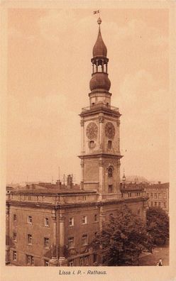 Rathaus in Lissa Wartheland Posen Postkarte AK