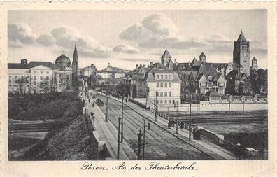 Posen An der Theaterbrücke Feldpostkarte AK 1914