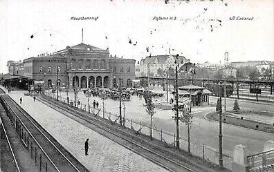 Posen Hauptbahnhof Postamt W.3 St. Lazarus Feldpost AK 1916