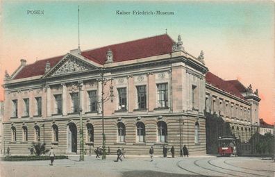 Posen Poznan Kaiser Friedrich - Museum Strassenbahn Postkarte