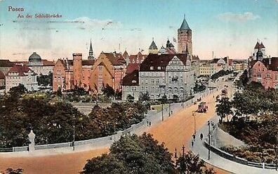 Posen an der Schloßbrücke Ansicht Feldpostkarte 1915