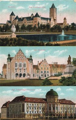 Residenzschloss, Akademie und Ansiedlungskommission in Posen Postkarte AK 1917