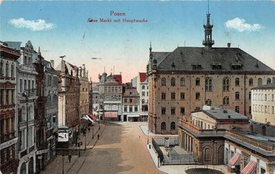 Posen Alter Markt mit Hauptwache Feldpostkarte 1917