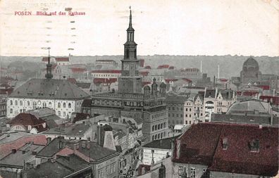 Posen Blick auf das Rathaus Feldpostkarte AK 1917