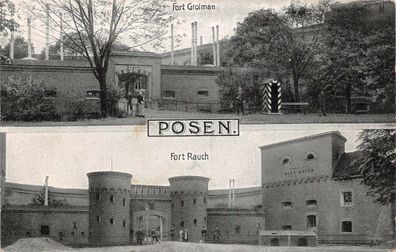 Ansicht Posen Fort Grolman Fort Rauch Feldpostkarte 1916