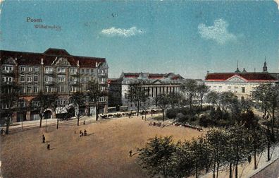 Posen Blick zum Wilhelmplatz Feldpostkarte AK 1916