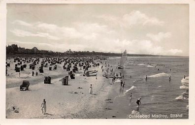 Ostseebad Misdroy Strand Postkarte AK 1938