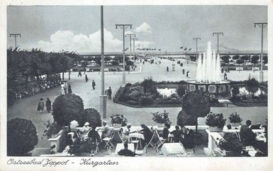 Ostseebad Zoppot Kurgarten Postkarte AK