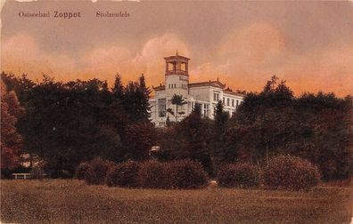 Ostseebad Zoppot Stolzenfels Postkarte AK 1920