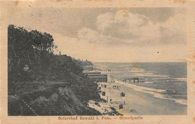 Rewal Pommern Strandpartie Postkarte 1920