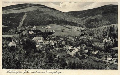 Ansicht Sudetengau-Johannisbad im Riesengebirge Sudeten Postkarte AK