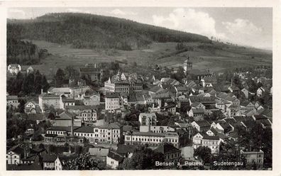 Blick auf Bensen am Polzen Sudetengau Postkarte AK 1942