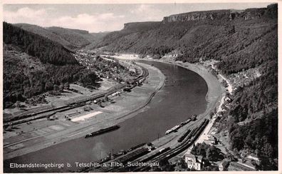 Elbsandsteingebirge b. Tetschen a. Elbe Sudetengau Postkarte AK 1940