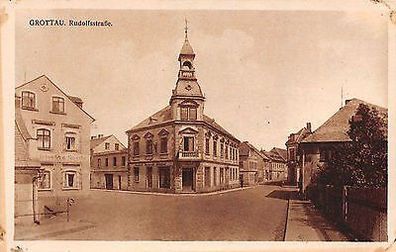 Grottau Sudetengau Rudolfsstrasse Postkarte