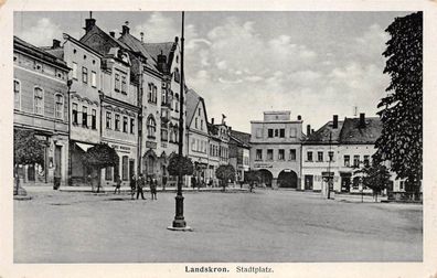 Landskron Stadtplatz Sudetengau Postkarte AK 1940