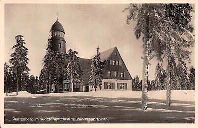 Plattenberg im Sudetengau 1040 m Wintersportplatz Postkarte AK