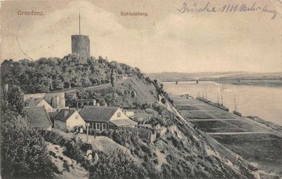 Graudenz Schlossberg Postkarte AK 1914