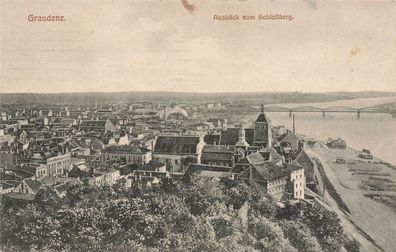 Ausblick vom Schlossberg über Graudenz Westpreussen Postkarte AK 1916