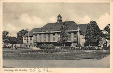 Bromberg Der Bahnhof Postkarte AK