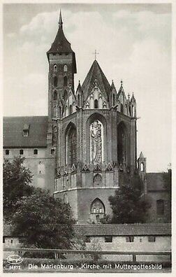 Die Marienburg Kirche mit Muttergottesbild Postkarte AK