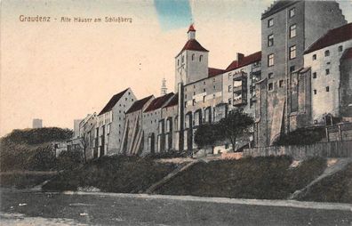 Graudenz Alte Häuser am Schloßberg Feldpostkarte AK