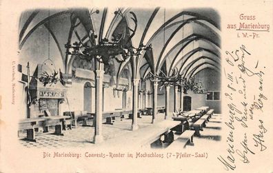 Gruss aus Marienburg i. W.-Pr. Convents-Remter im Hochschloss Postkarte AK 1902