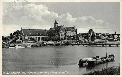 Marienburg/Wpr. Die Marienburg Wasserseite Postkarte AK