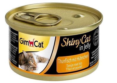 GimCat, ShinyCat in Jelly, Feuchtfutter, Fisch und Hühnchen, 70g