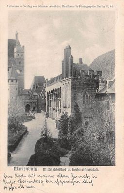 Marienburg Mittelschloßhof u. Hochmeisterpalast Postkarte AK 1912