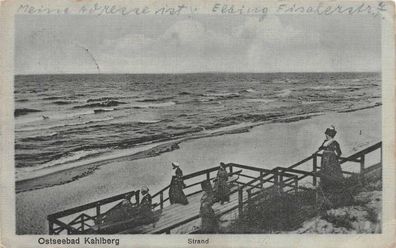 Ostseebad Kahlberg Strand Postkarte AK