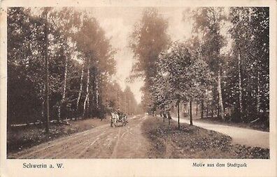 Schwerin a. W. Motiv aus dem Stadtpark Postkarte AK 1930