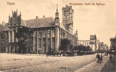 Thorn Altstädtischer Markt mit Rathaus Postkarte AK 1917