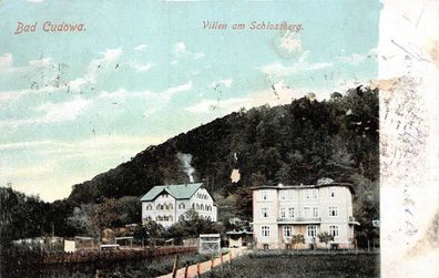 Bad Cudowa Villen am Schlossberg Postkarte AK 1907