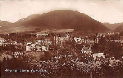 Görbersdorf Schlesien Foto Postkarte gel. 1925