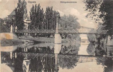 Oppeln Schlesien Mühlgrabenbrücke Postkarte 1917