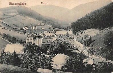 Riesengebirge Petzer Ansicht Postkarte AK