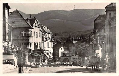 Schreiberhau Riesengb. Fahrzeuge auf Wilhelmstrasse Fotokarte 1937