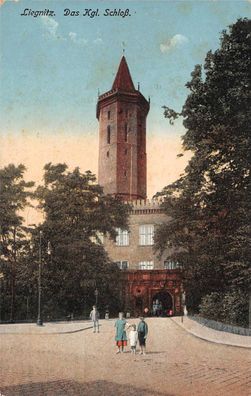 AK Liegnitz Schlesien Kinder am Kgl. Schloß Postkarte 1915