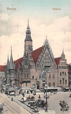 Breslau (Wroclaw) Rathaus Kutsche Feldpostkarte AK 1915