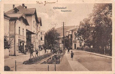 Görbersdorf Schlesien Hauptstrasse Männer am Geschäft Laden 1928