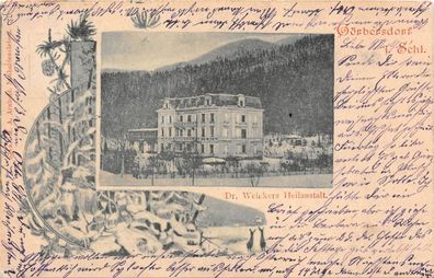 Görbersdorf i. Schl. (Sokolowsko) Dr. Weickers Heilanstalt Winter Postkarte 1900