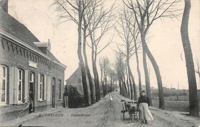 Moorslede Statiestraat Bahnpofstrasse Belgien Feldpost Postkarte 1915