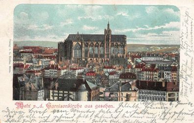 Metz v. d. Garnisonkirche aus gesehen Postkarte AK 1902