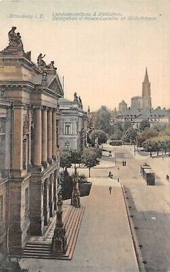 Strassburg i. E. Landesausschuss & Bibliothek Postkarte AK 1907